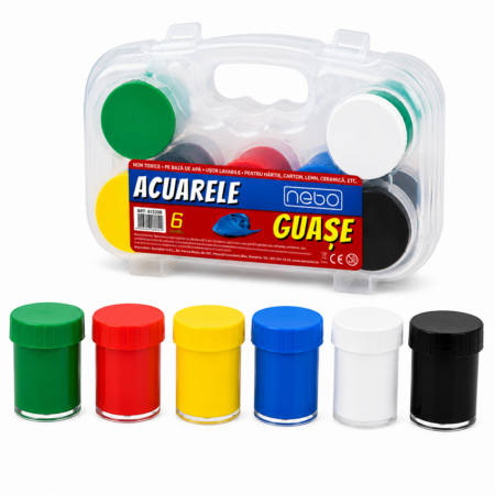 Set 6 culori Guase 20ml desen Picteaza pe diferite suprafete
