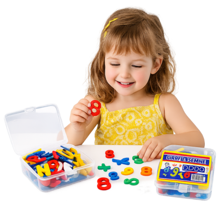 Set educativ 90 piese Cifre si semnele matematice din plastic