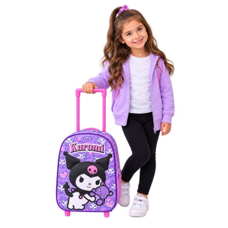 Ghiozdan Scoala Troller copii Kuromi 3D un compartiment Rucsac