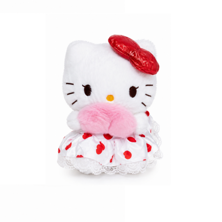 Jucarie plus Hello Kitty 20 cm Pisicuta cu fundita si rochita