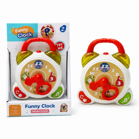 Jucarie senzoriala Ceasul desteptator cu sunete Funny Clock