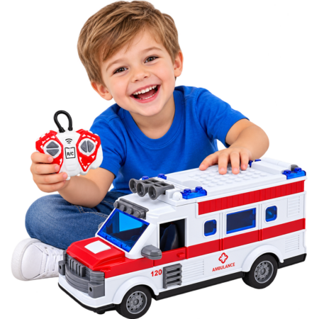 Jucarie cu Telecomanda Vehicul mare de prim ajutor Ambulanta