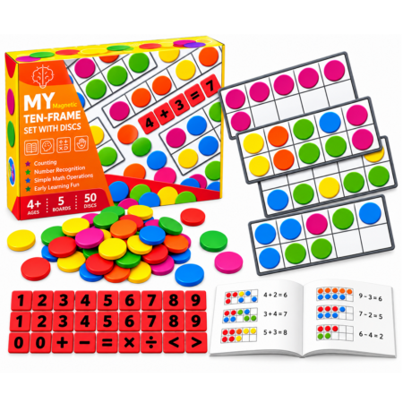 Set educativ Montessori cu 82 piese magnetice Invata aritmetica