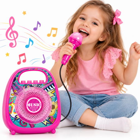 Set Microfon si Boxa pentru Karaoke Conexiune wireless Bluetooth
