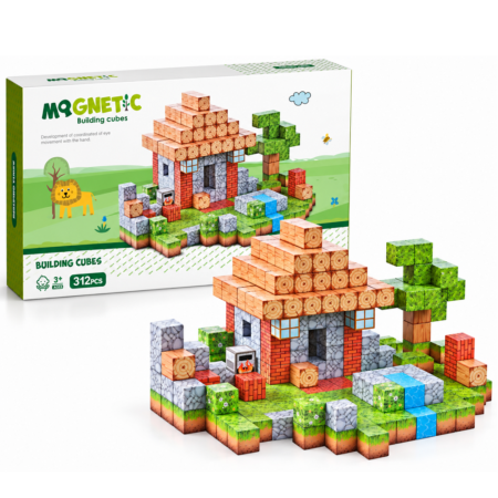 Set Cuburi magnetice Minecraft 312 piese Joc educativ Tip Stem